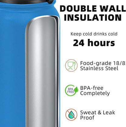 Fanhaw 24 oz Insulated Stainless Steel Water Bottle - Image 3