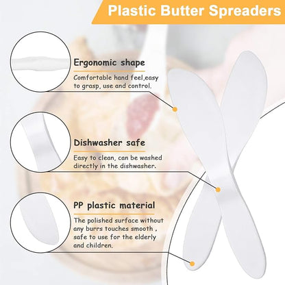 Patelai 4 Pcs Reusable Plastic Butter Spreader Knives, Strong and Durable - Image 4