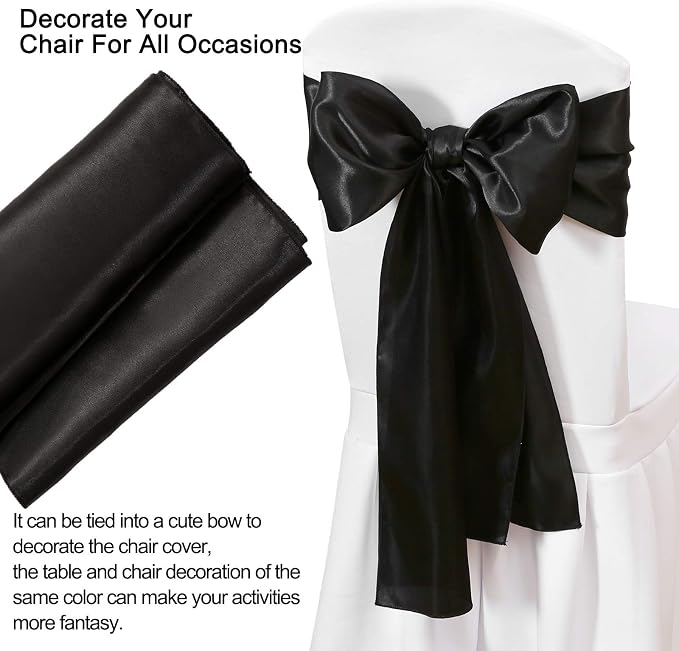 Black Satin Table Runners 10 Pack 12x108 inch Silk Smooth Fabric | Bright Satin - Image 3