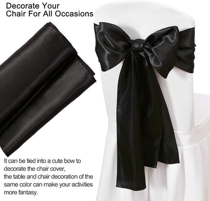 Black Satin Table Runners 10 Pack 12x108 inch Silk Smooth Fabric | Bright Satin - Image 3
