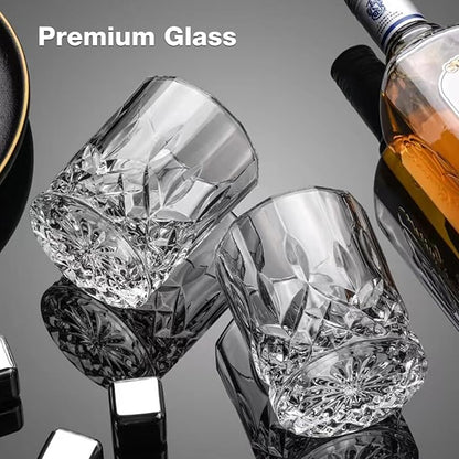 Hlukana Luxury Box Old Fashioned Whiskey Glasses Set of 4, 11 OZ Cocktail - Image 3