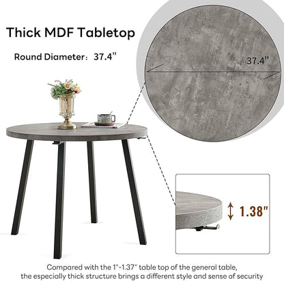 Modern Kitchen Table Set with 4 Chairs, Grey Faux Wood Table with Hooks, Upholstered Velvet Yellow Dining Chairs for Restaurant, Dining Room