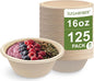 16oz Compostable Paper Bowls Disposable Round Natural Soup Bowls, Biodegradable by HarvestPackGOURMETSHOWCASE