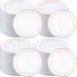 200 Pieces Disposable Plates Plastic Party Plates with Rim Hard Plastic Appetizer Salad Dessert 7.5 Inch Elegant Heavy Duty Tableware for Dinner Wedding Party Supplies(Rose Gold Rim)