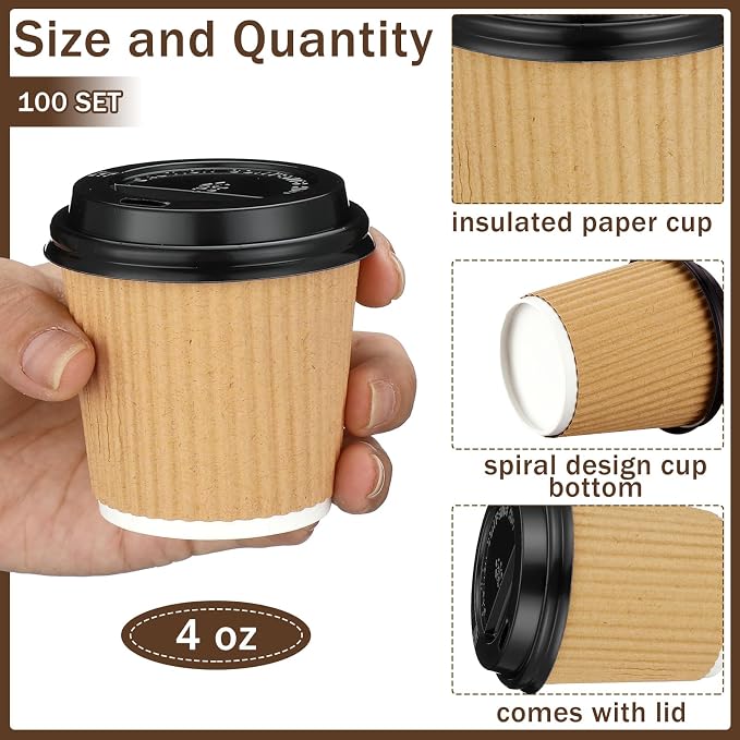 Uiifan 100 Set 4oz Disposable Espresso Cups - Image 2