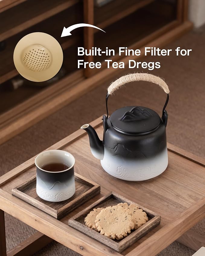 ZENS Ceramic Teapot with Infuser, 33.8oz Japanese Teapot - Image 5