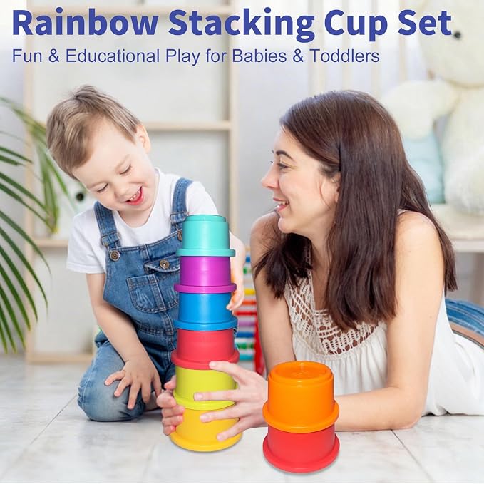 WEEJOYGAM Stacking Cups Baby Toys 6 to 12 months, Nesting Stacking Toys - Image 5