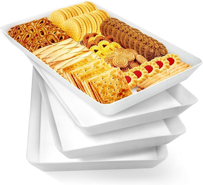 WOWBOX 4-Pack Reusable Plastic Serving Trays by WOWBOX