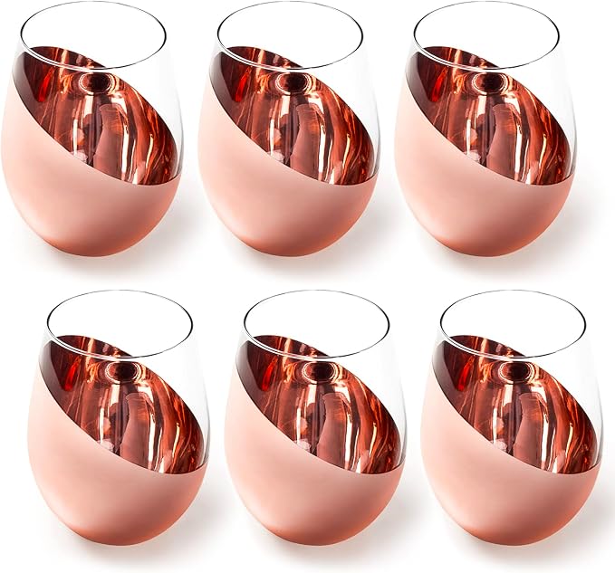 MyGift Stemless Wine Glasses Set of 6 by MyGiftHome