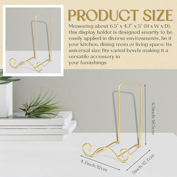 Wrought Iron Bowl Deep Platter Stand Detachable Metal Scroll Display Rack Easel - Image 3