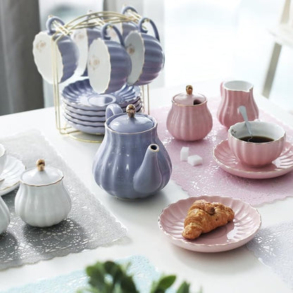 Porcelain Tea Sets British Royal Series, 8 OZ Cups& Saucer Service - Image 6