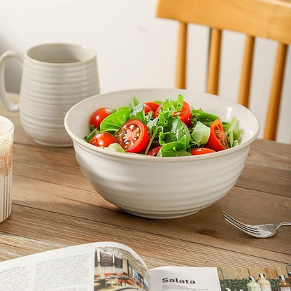 Serving Bowls Set of 2, 60 Ounce Ceramic Large Bowls, Deep Kitchen Bowls - Image 6