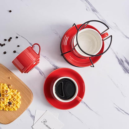 YOLIFE 8oz Porcelain Stackable Cappuccino Cups - Image 3