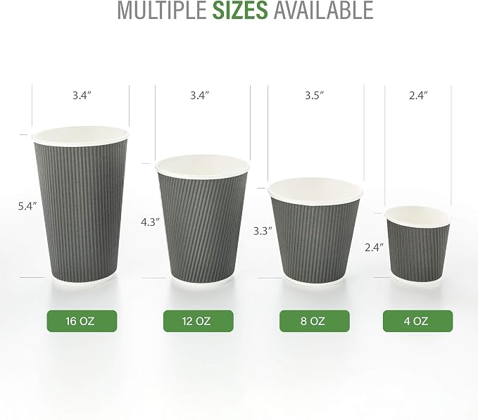 Restaurantware 8 Ounce Double Wall Disposable Coffee Cups, 500 Insulated Gray - Image 3