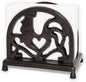 Vintage Metal Napkin Holder, Heavy Cast Iron Napkin Holder Organizer for Kitchen Restaurant Home Décor, Coffee Gold