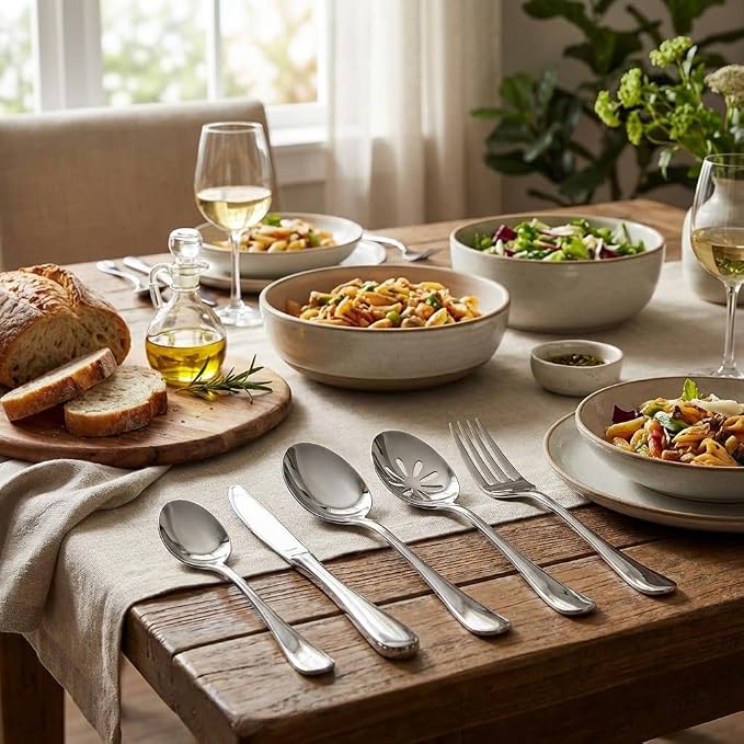 Nice Kitchen Silverware Set, Heavy Duty Stainless Steel Cutlery Set | Mirror - Image 4