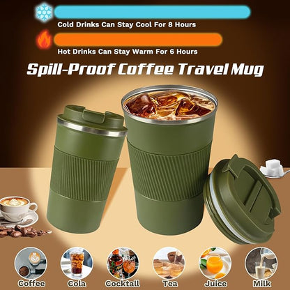 Vacuum Insulated Stainless Steel Travel Coffee Mug, Leak Proof Cup - Image 2