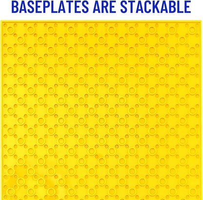 Strictly Briks Stackable Baseplates - 12 Pack 10"x10", 32x32 Studs, Compatible with Lego for Building City Scenes, Foundation, Displays Bricks on Play Table, Kids Easter Gift, Classic