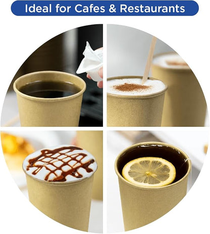 Karat 8 oz Coffee Cups, Kraft Disposable Paper Hot Cups, 1000ct | C-K508K - Image 4