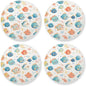 Puffer Hawaiian Fish and Seaweed Set of 4 Absorbent Drink Coaster Heat by KLL