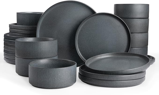 Famiware Star Ceramic Plates and Bowls Sets, Reactive Glaze Dishes by Famiware
