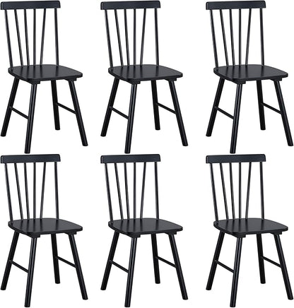 DUHOME Windsor Dining Chairs Set of 6,Farmhouse Style Spindle Back Wood Dining Room Chairs Wooden Kitchen Chair for Home Kitchen,Living Room,Bistro