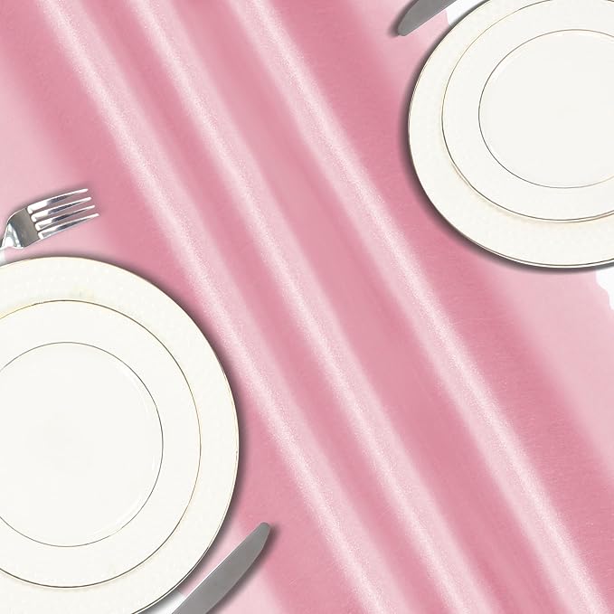 VACVELT Blush Pink Satin Table Runners, 12x72 Inch, 12 Pack, Scalloped Edge | - Image 5