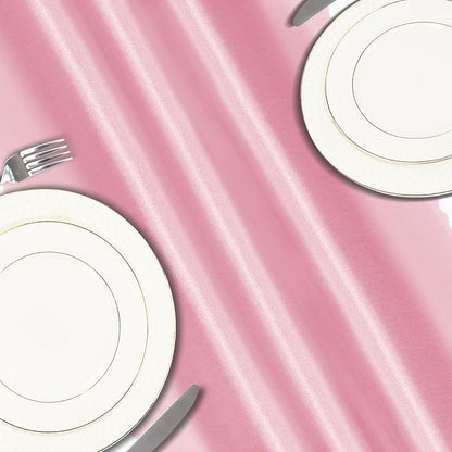 VACVELT Blush Pink Satin Table Runners, 12x72 Inch, 12 Pack, Scalloped Edge | - Image 5