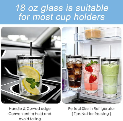 Accguan 18oz Ribbed Glass Tumbler - Image 4