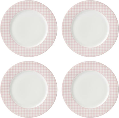 Lenox Gingham Pink Porcelain Valentine's Day Dinner Plate Set by Lenox