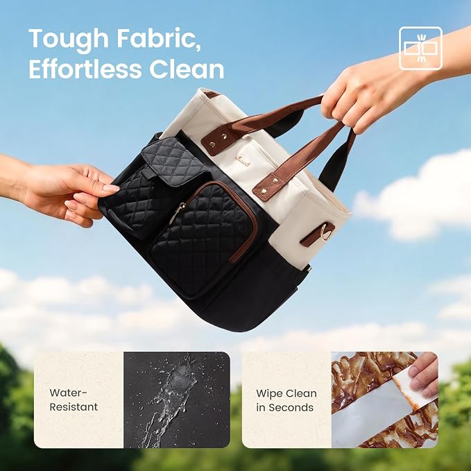 LOVEVOOK Insulated Lunch Bag for Women, Elegant Quilted Stitching Lunch Tote - Image 5