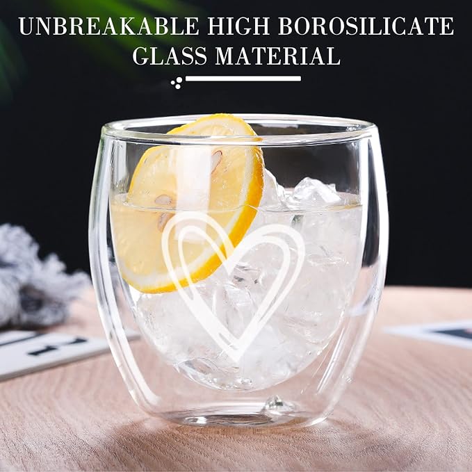 Gute 4Pcs Double Wall Glass Espresso Cups, Heat Resistant, Dishwasher Safe - Image 4