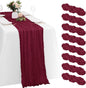 8 Pack Burgundy Cheesecloth Table Runners 20x120 Inch Gauze Table Runner 10FT by Yorcari