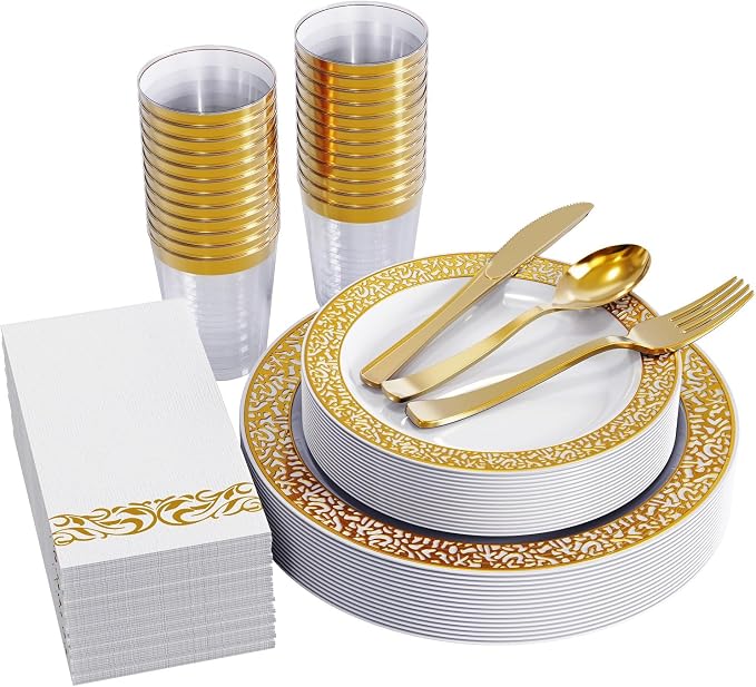 FOCUSLINE 175 Ct Gold Dinnerware Set by FOCUSLINE