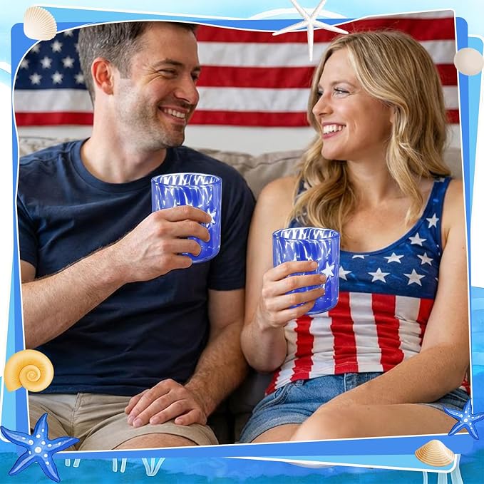 Skylety 2 Pcs Star Icon Juice Glasses 14 oz Stemless Wine Drinking Juice Glass - Image 6