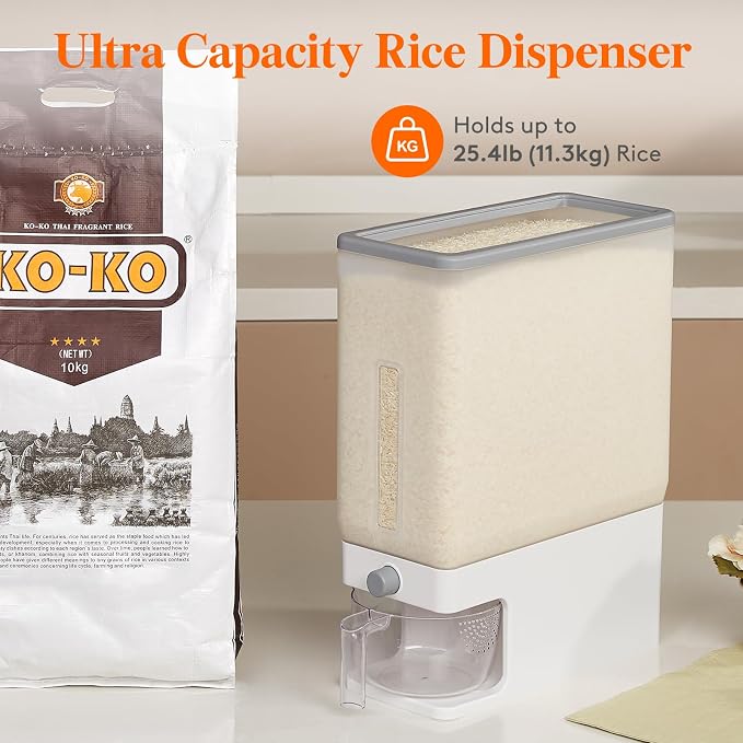 Lifewit Rice Dispenser 25 Lbs, Airtight Storage - Image 9