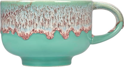 NOVA CERAMICS Mint Green Coffee Mug - 16 oz Ceramic Mug - Nebula | Green Mint by NovaCeramics