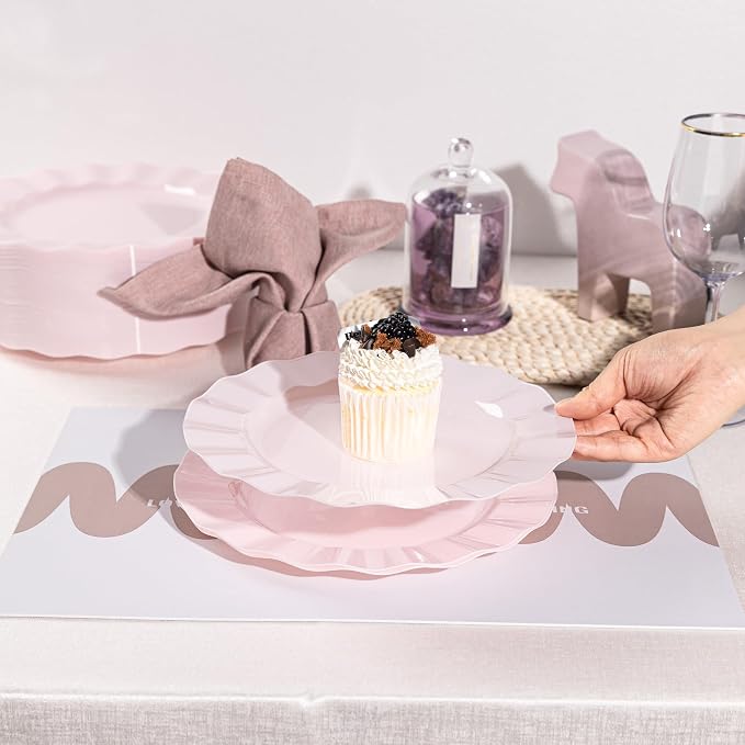 72 Pack Pink Plastic Plates, Thanksgiving - Image 4