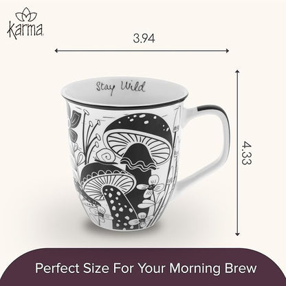 Karma Gifts 14 oz Black and White Boho Mug Celestial - Image 2