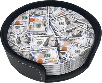 Novelty Funny Money Dollar Pattern Coasters by Unknown