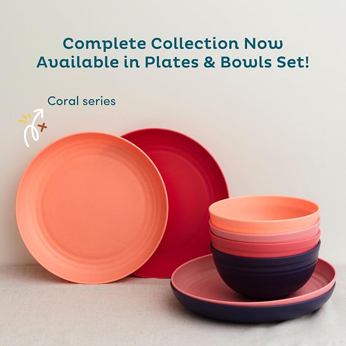 8-Pack Reusable Wheat Straw Plates Set - Image 8