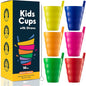 JoyServe 10 Oz Kids Cups with Built-In Straws BPA-Free Tumblers | Stackable by JoyServe