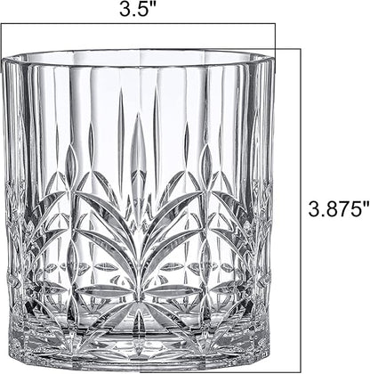 Amazing Abby - Whitney - 14-Ounce Plastic Whiskey Glasses (Set of 4), Plastic Wine Glasses, Reusable, BPA-Free, Shatter-Proof, Dishwasher-Safe, Perfect for Poolside, Outdoors, Camping, and More