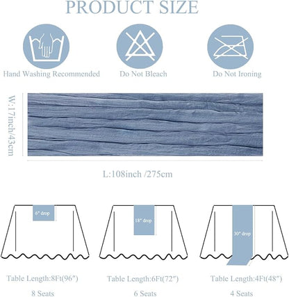 6Pack Dusty Blue Cheesecloth Table Runners 17x108inch Sheer Table Runner | - Image 3