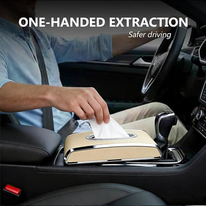 Faux Leather Car Tissue Holder for Interior, Armrest & Back Seat Tissue - Image 2