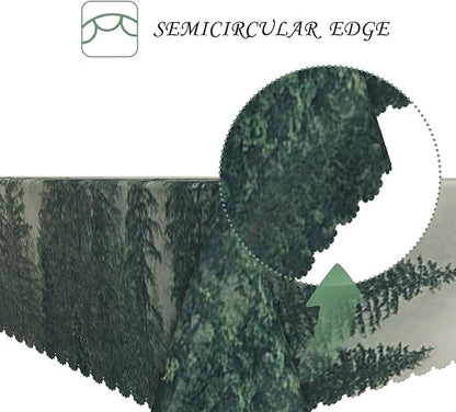 60x120 Inch Nature Scenery Rectangular Tablecloth Foggy Wild Forest Mysterious Secret Realm Table Cloth Waterproof Durable Table Cover for Home Game Room Banquet Picnic Outdoor BBQ Decor