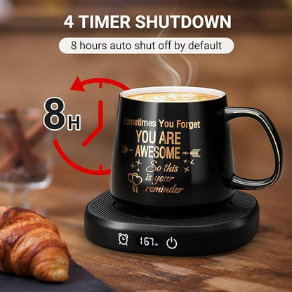 Coffee Mug Warmer & You are Awesome Mug Set, Electric Cup Warmer - Image 6