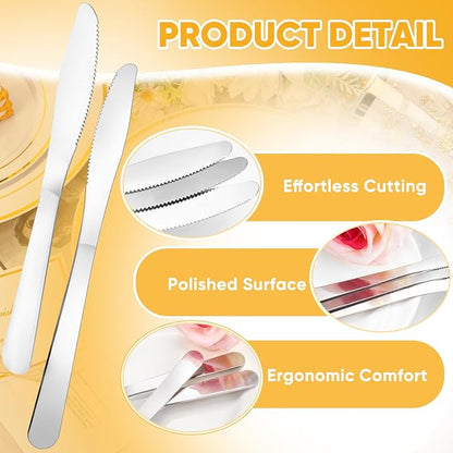 150 Pcs Dinner Knives Butter Knife Bulk 8.3 Inches Stainless Steel Knives - Image 4