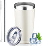 20 oz Tumbler with Lids and Straws, Stainless Steel Insulated Coffee Tumbler by GUDEMAO