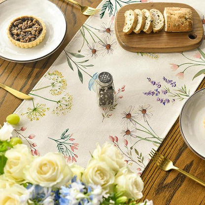 Artoid Mode Flowers Summer Table Runner, Seasonal Spring Fall Kitchen Dining - Image 4